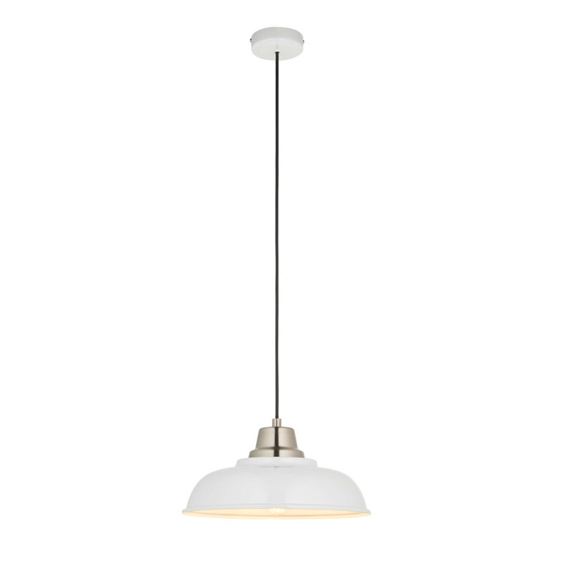 Conn 1 - Light Gold Dome Pendant, White