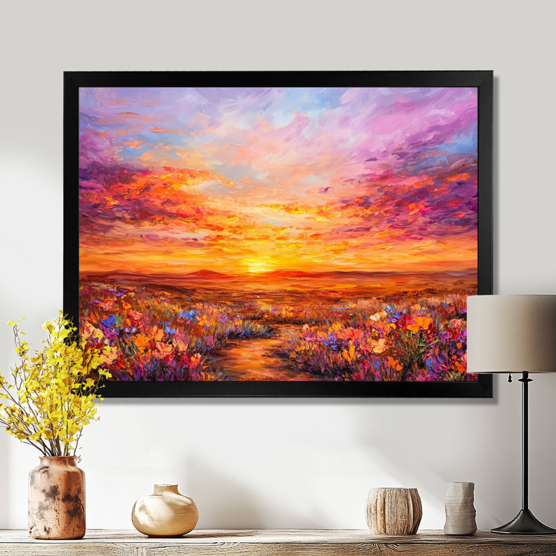 El Paso Sunset I - Texas, art mural, Reproduction encadrée d'une seule photo sans pass, Noir, H 12 po x l 20 po
