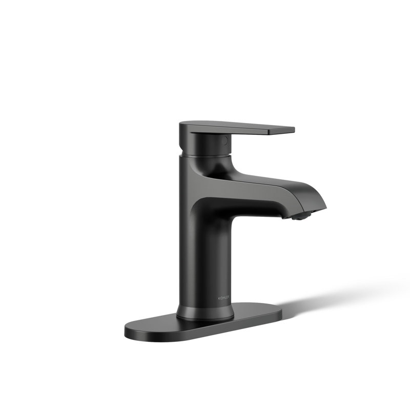 Hint Single-Handle Bathroom Sink Faucet with Escutcheon and Pop-Up Drain, 1.2 GPM, Matte Black