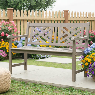 Banc de jardin d'extérieur en teck Schank