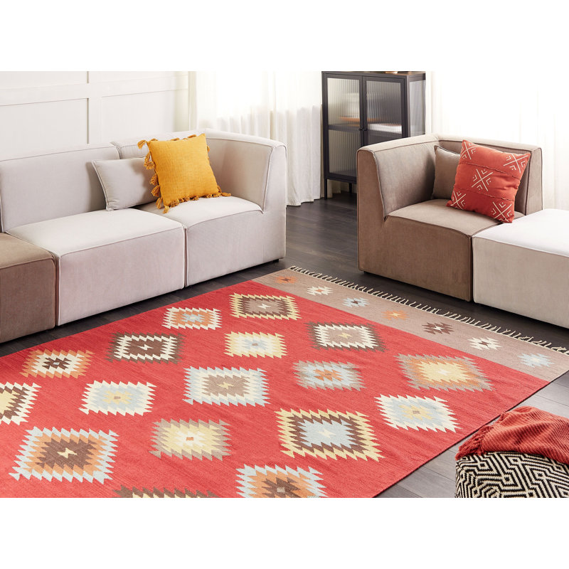 Angela Southwestern Cotton Hand Woven Area Rug, Rectangle 200 x 300cm
