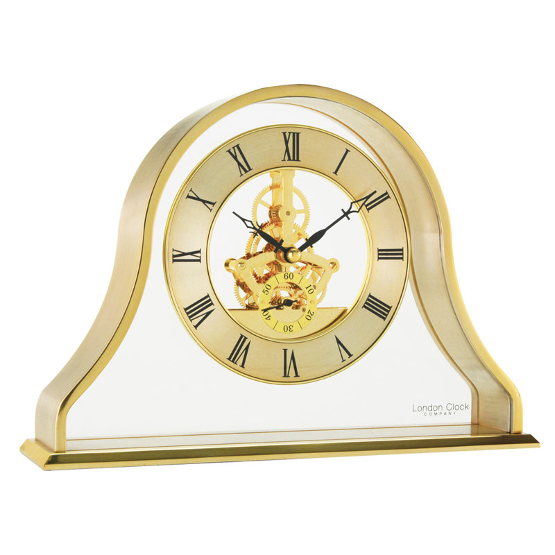 Napoleon Roman Numeral Metal Tabletop Clock, Gold