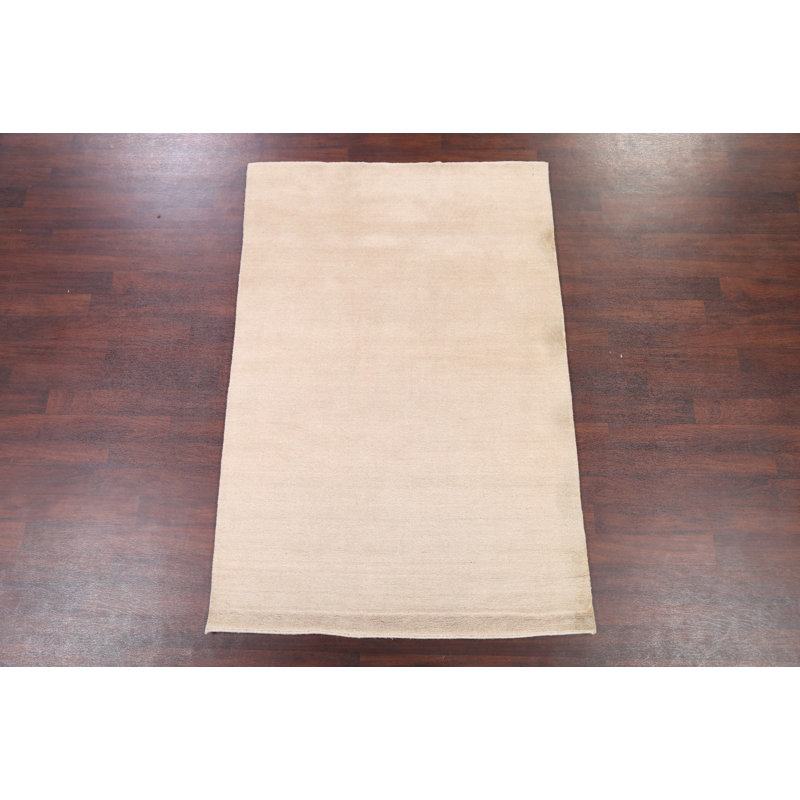 Ivory Solid Gabbeh Area Rug 5x8