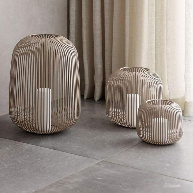 Lito Other Corner Lantern, Light Brown, 10 cm H x 14 cm W x 14 cm D