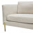 Lane Sofa In Light Cream Fabric With Gold Metal Legs