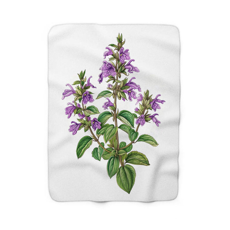  Couverture Herbal Plant Portraits, Grand lit