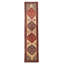 Tapis de couloir unique en laine noué à la main de style nouvel âge 2 pi 4 po x 9 pi 4 po Jesse-James crème / rouge / bleu marine foncé