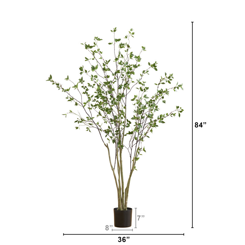 Anzavia 84'' Faux Foliage Tree in Pot