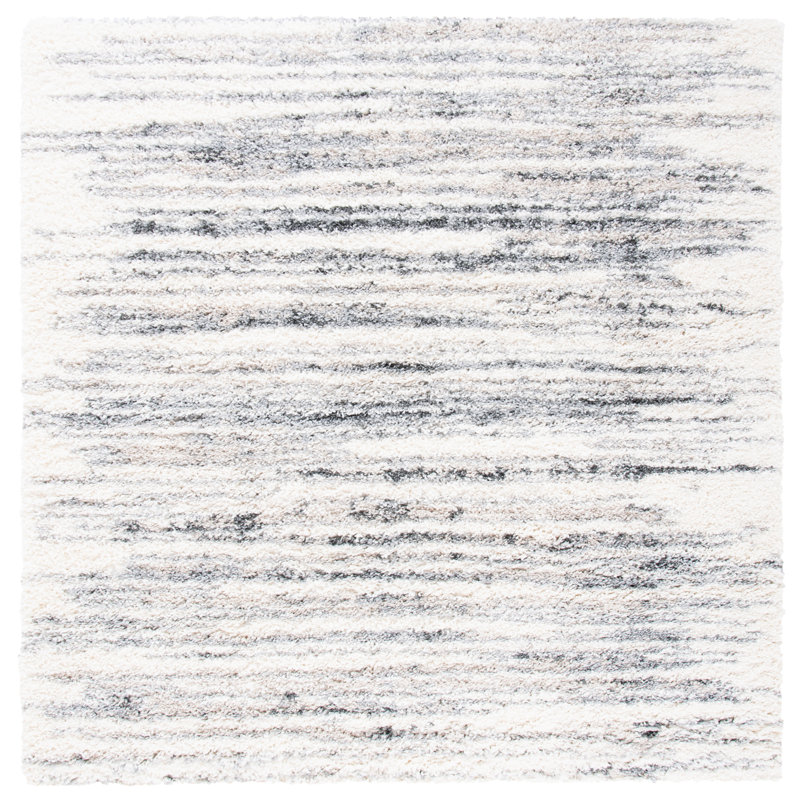 Ackley Ivory/Gray Area Rug, Square 10'