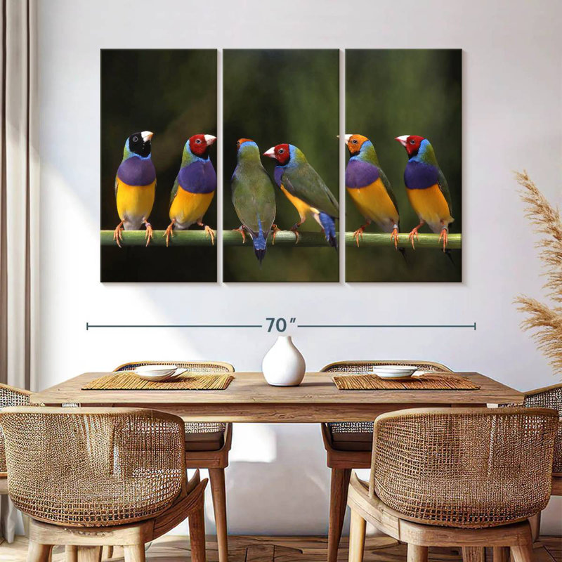 Gouldian Finch I, H 20 po x l 33 po