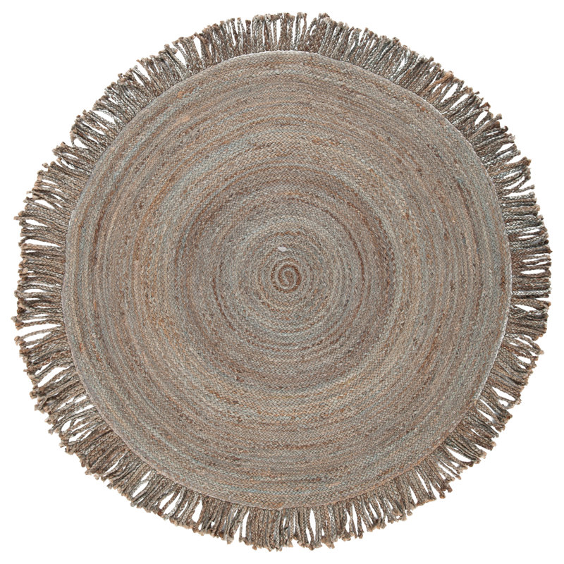 Tapis en jute fait à la main Neddy, Rond 3 pi