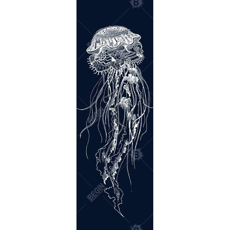 "Illustration détaillée de méduse" sur toile, H 60 po x l 20 po
