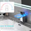 Modern Led Bathroom Sink Faucet: 3 Colour Changing Waterfall, Deck Mounted, Single Hole, Hot & Cold Water Mixer, Side Spray Lighted Colours Mixture, Ceramic Valve