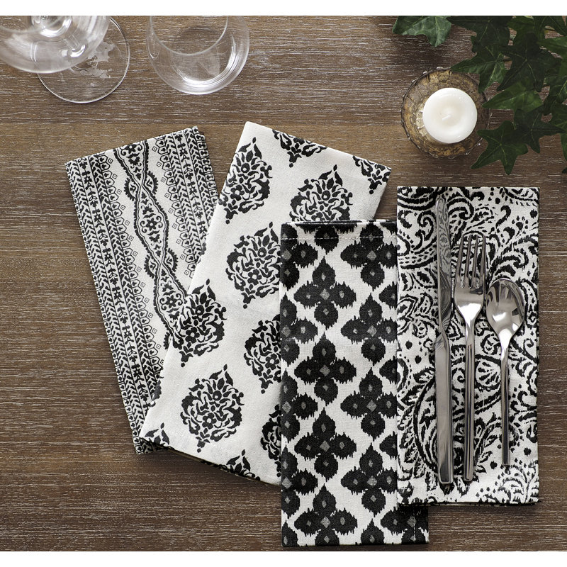 Ensemble de 24 serviettes de table Queanbeyan, Noir