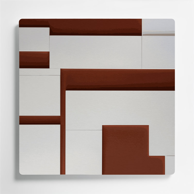 Minimalisme 23, art mural en métal brun, H 12 po x l 12 po