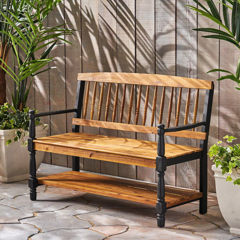 Banc impérial, banc classique avec rangement, fini bois, hauteur 91,4 cm (36 pouces), tablette de rangement intégrée, assise de 45,1 cm (17,75 pouces).