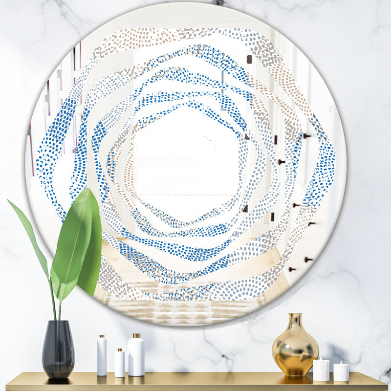 Miroir mural sans cadre abstrait et moderne I Whirl, H 31,5 po x l po