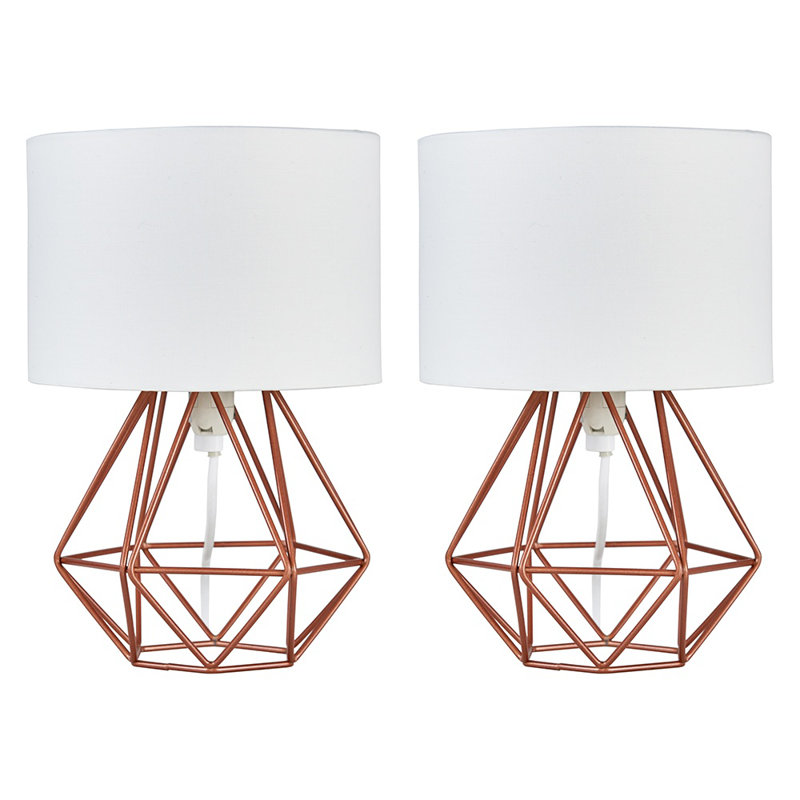 Bartelt Metal Table Lamp, Copper, White, No
