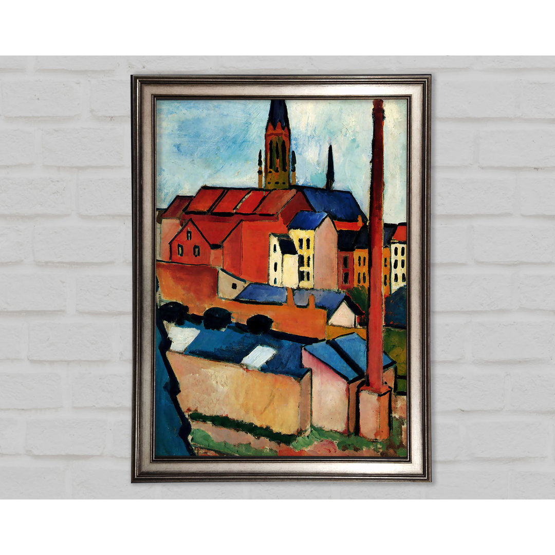 August Macke St. Marys Kirche mit Häusern und Schornstein - Einzelne Bilderrahmen Kunstdrucke