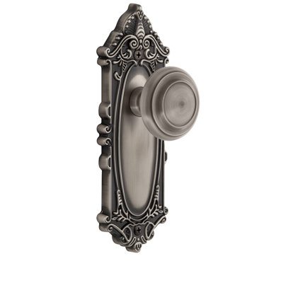Plaque d'intimité victorienne Grandeur Grande avec bouton de porte circulaire