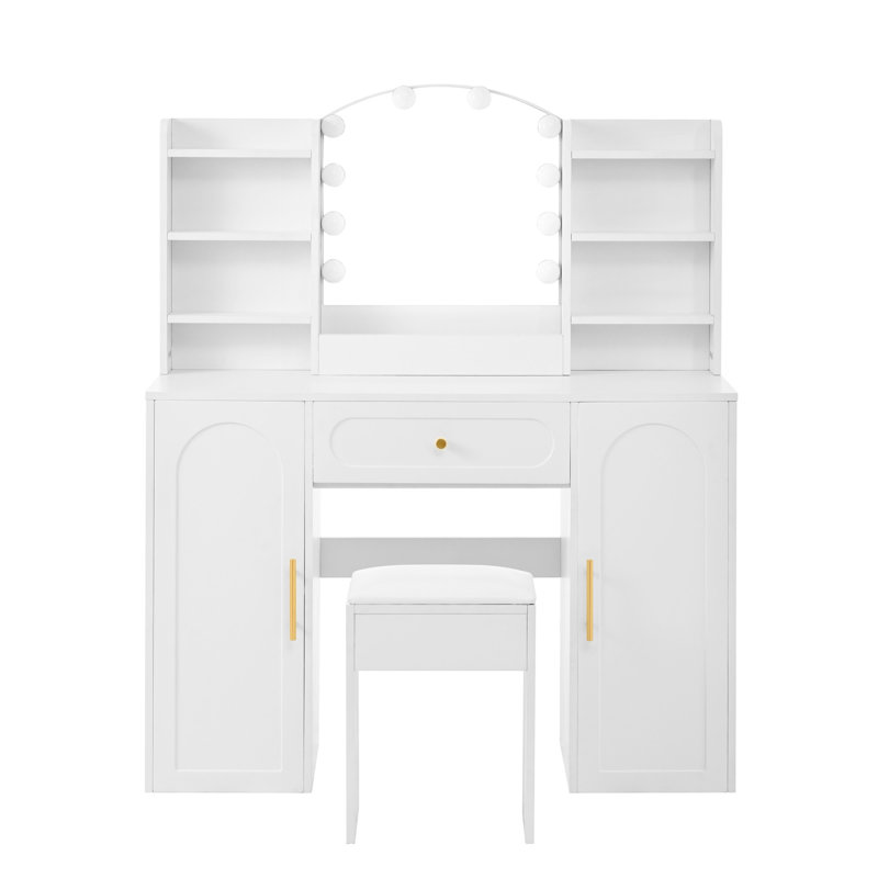 Dressing Table with Mirror and Drawers and Storage Included
