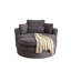 Grand fauteuil club rond moderne avec repose-pieds