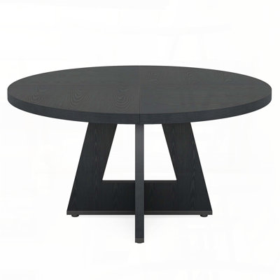 47'' Round Farmhouse Dining Table – Black