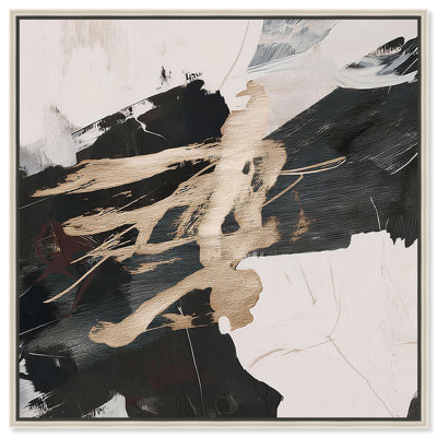 «Golden Fracture V», impression sur toile dorée par Art Remedy, cadre argenté, 16 x 16
