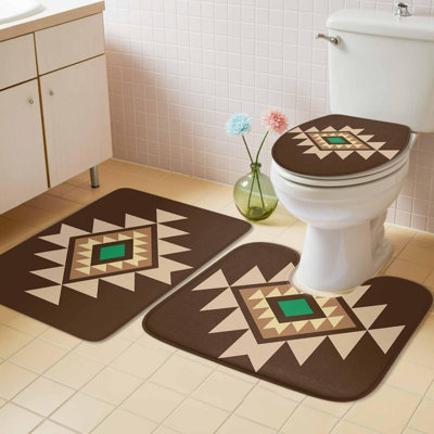Pastel Floral Bathroom Rug Kit 3 Pack