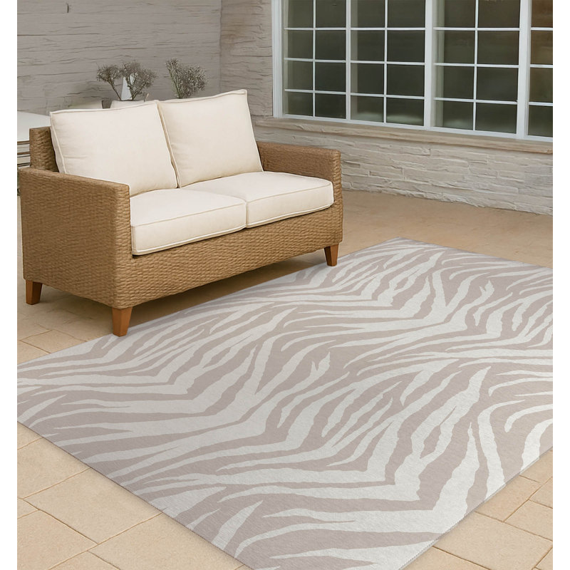 Tapis d'extérieur antidérapant à motif zébré, Rectangulaire 2 pi x 3 pi