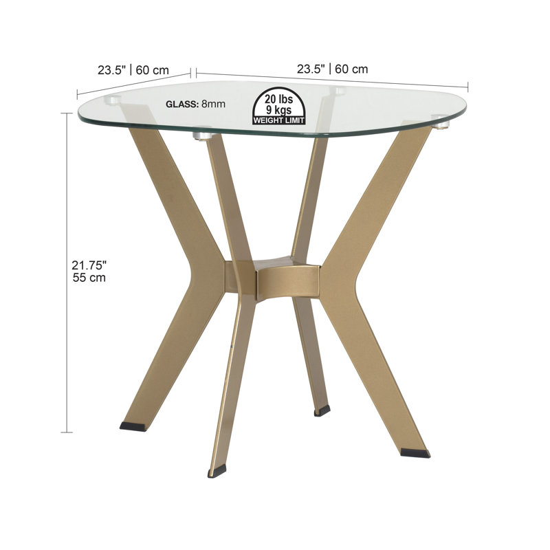 Fleischmanns Glass Top End Table