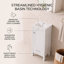 Armoire de salle de bain autoportante verte avec plateau en céramique, organisateur de porte et tiroir de séparation-608046724-641180025