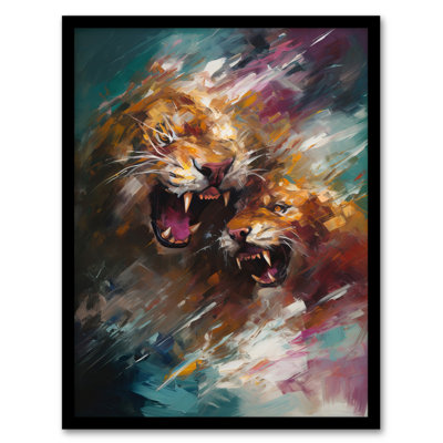 Mayleah A Big Cat Fight Jaguar - Single Picture Frame Print