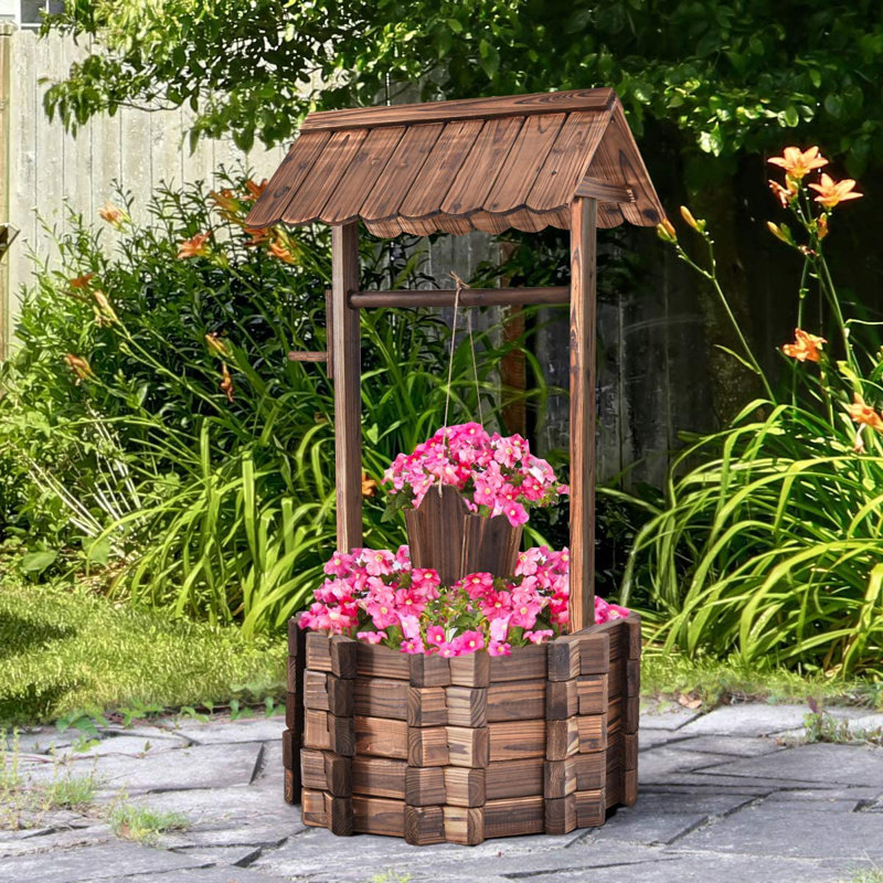 Raymon Wood Barrel Planter
