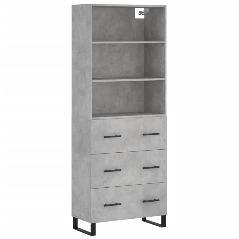 Catie 69.5cm Wide Highboard, Concrete Grey