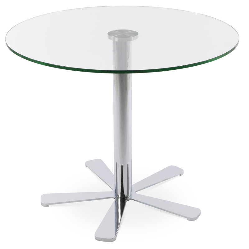 Table de salle à manger Carcellous, H 29,5 po x l 43,5 po x P 43,5 po, Chrome