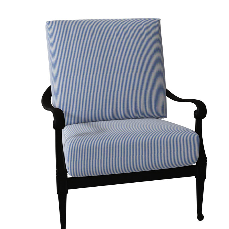 Wiltshire Outdoor Lounge Chair, Textured Black, Canvas Bird's Eye Sunbrella® Canvas