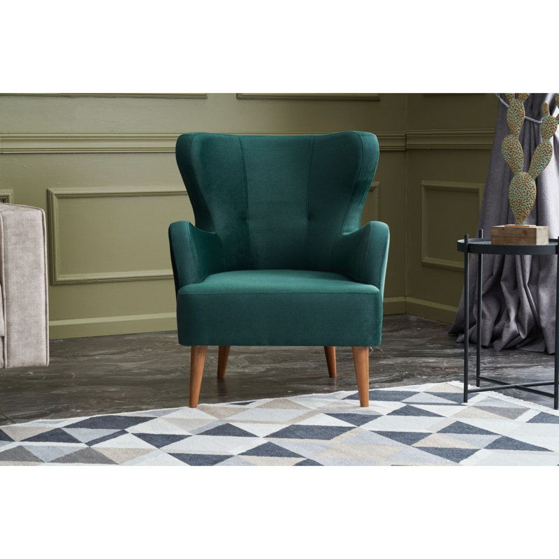 Fauteuil en velours l 31,5 po Truet, Vert