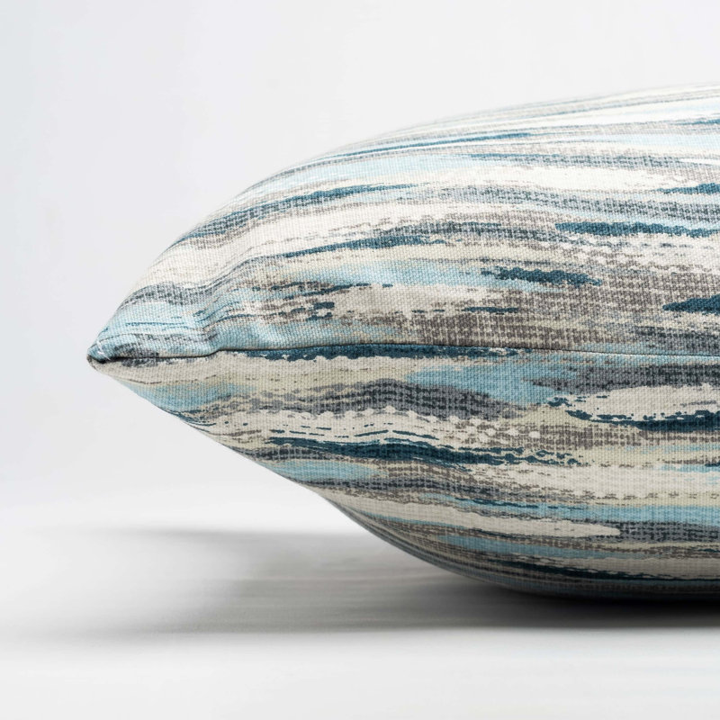 Striped Blue Cushion, 58x38cm, Synthetic filled