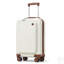 Bagage à main à ouverture frontale de 20 pouces avec sac de voyage extensible, coque rigide en ABS, port USB et porte-gobelet, ivoire et brun