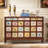 Vintage Hand-Painted Wooden Shoe Storage Cabinet