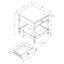 Table d'appoint, 2 niveaux, table de bout, table d'appoint, carré, table de chevet, chambre à coucher, lampe, traditionnel
