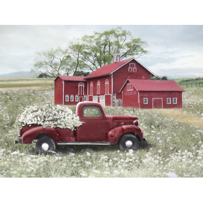 Printemps à la grange sur toile