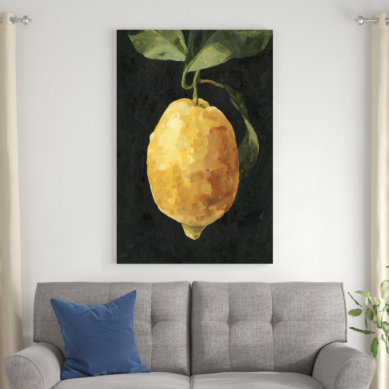 «Dark Lemon I» par Emma Caroline, reproduction d'art sur bois, H 48 po x l 32 po, Wrapped Canvas, Non