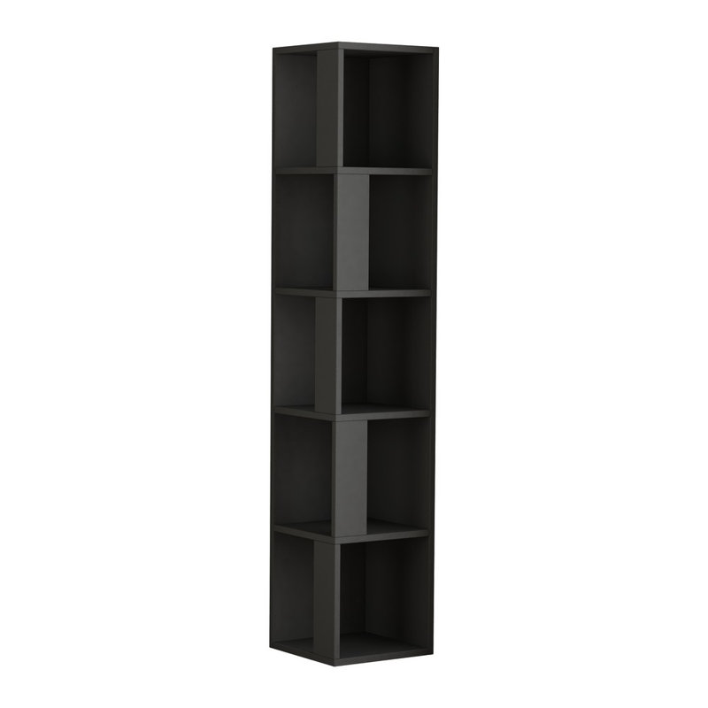 Bensonhurst Corner Bookcase Unique Design & Modern Style, Antracite