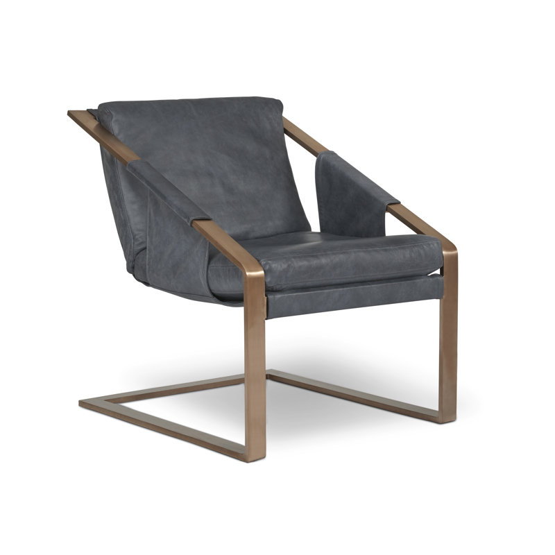 Armchair, Aura Denim, Bronze