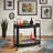 Mcmullen Black Finish Metal Oval Bar Cart With Clear Tempered Glass