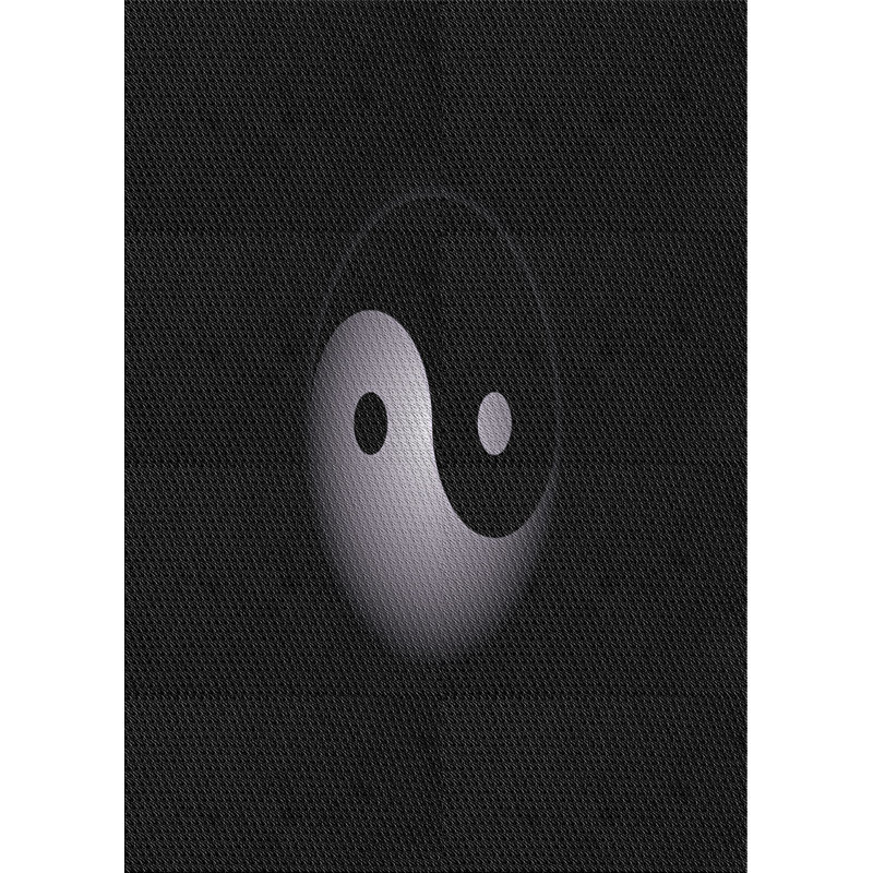 Tapis de zone noire en laine touffeté à la main Bosse