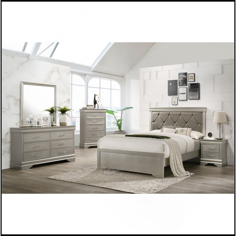 Amalia - Commode - Gol, Argenté / blanc