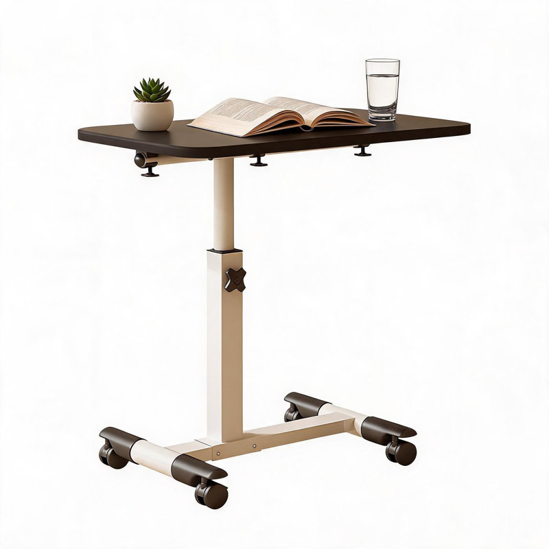 Table de chevet mobile pour dessus de lit avec bureau inclinable à hauteur réglable au-dessus de la table avec roulettes